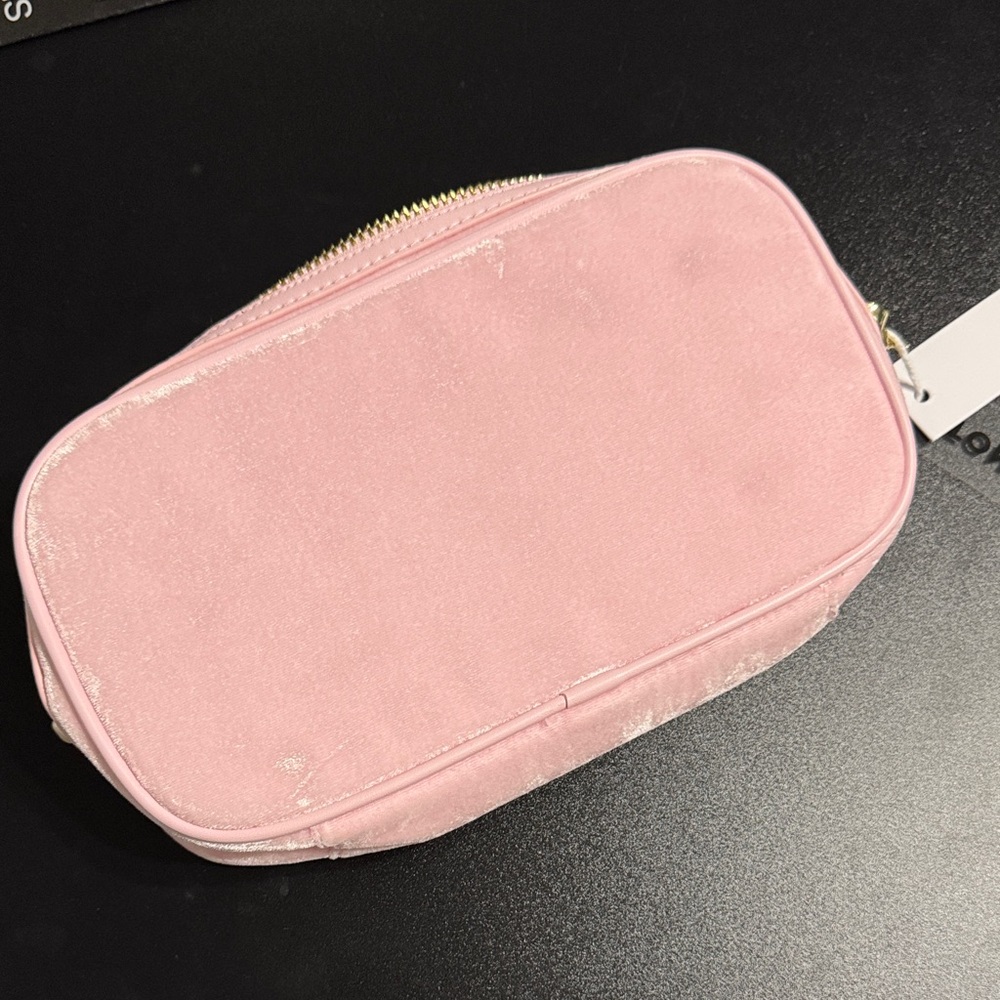 Stoney Clover Lane Velvet Pink Travel Cosmetic Small Pouch